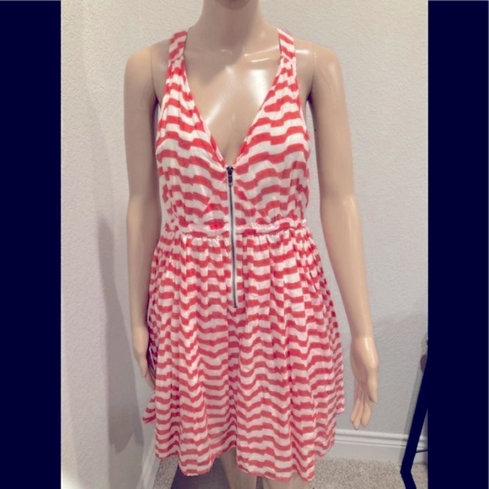 Top Shop candy striped sun dress with pockets, 100% cotton
